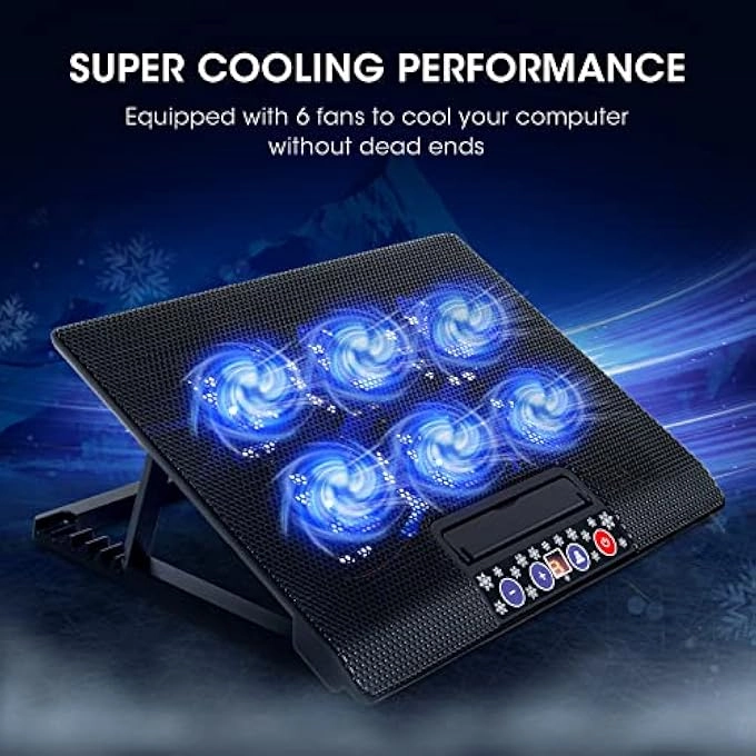 LAPTOP COOLING PAD - 12-17 INCH 6 QUIET FANS