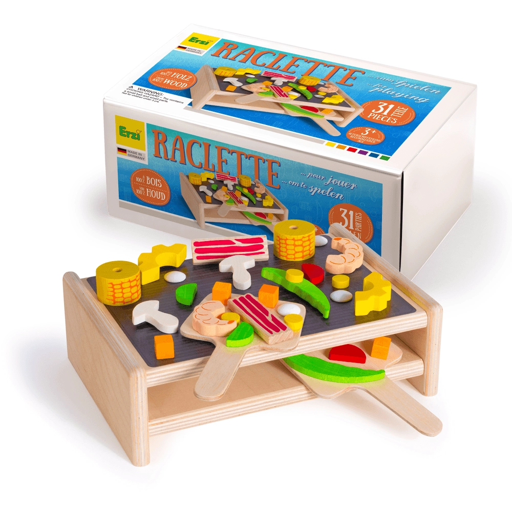 Erzi Raclette Wooden Kitchen Pretend Playset - 31 pcs (24401497-10685)