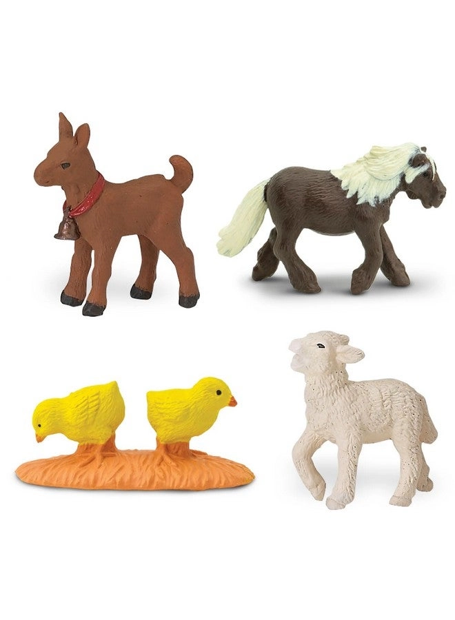 Farm Babies TOOB - Donkey + Pony + Goat + Lamb + Horse + Cat + Corgi + Pig + Chicken + Holstein + Bunny