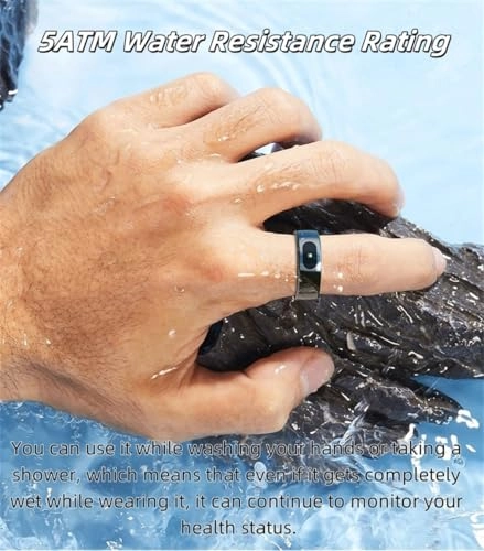 Smart Health Ring - Size 9 Black 7 Day Battery