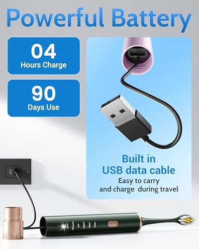 Electric Toothbrush - 2 Pack 6 Modes + Replacement Toothbrush Heads - 12