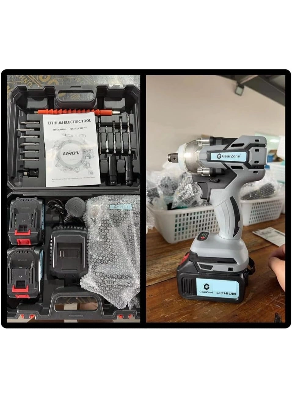 Brushless Impact Wrench - 2pcs Batteries Adjustable Torque Bundle