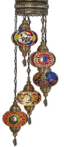 Turkish Moroccan Mosaic Chandelier - Approx. 110cm (43")