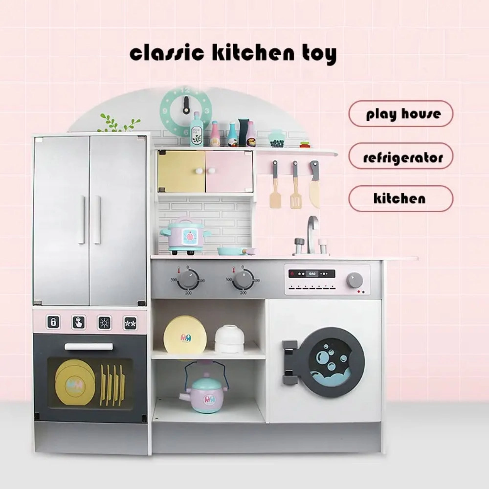 Kids Wooden Japanese Kitchen Toy Role Playset - Suitable for 3 years & above 102.5 x 105 x 30 cm (GF-MSN19033)