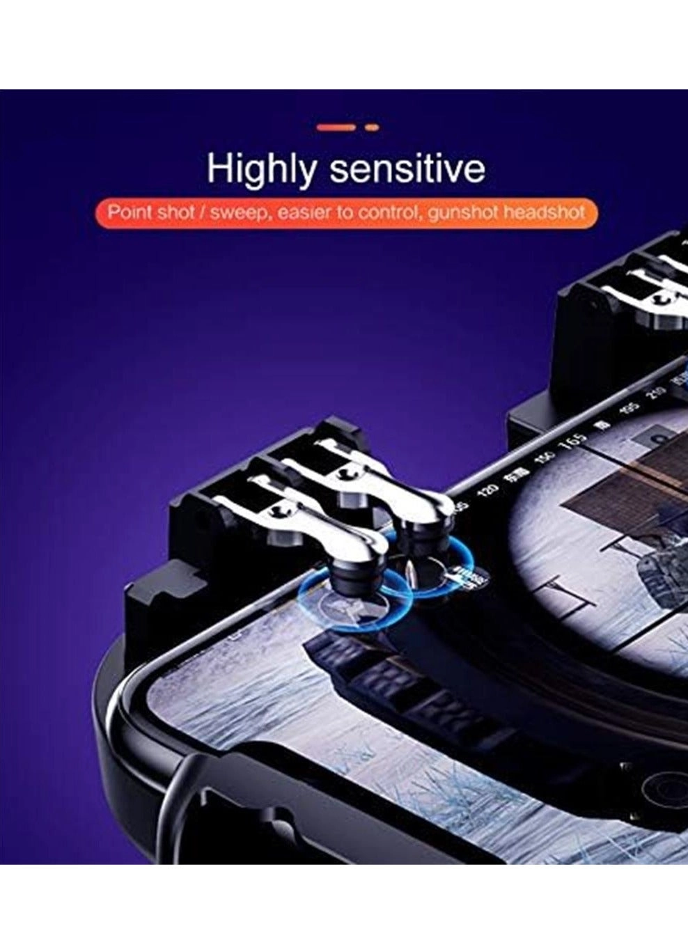 Mobile Game Controller - 4 Trigger Cooling Fan 6 Finger Operation