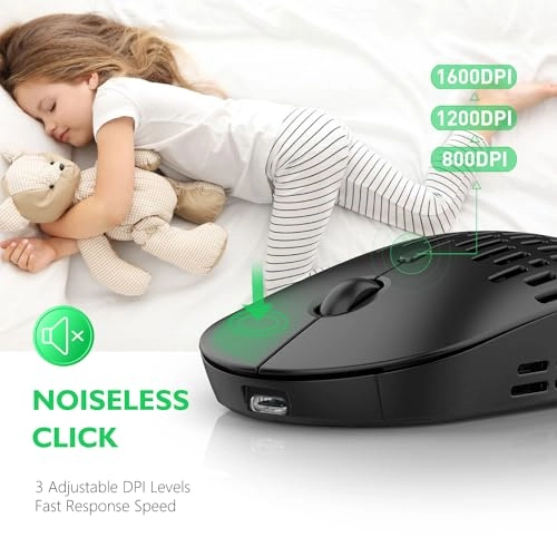 R-03 Slim Mouse - Bluetooth, Type C Receiver