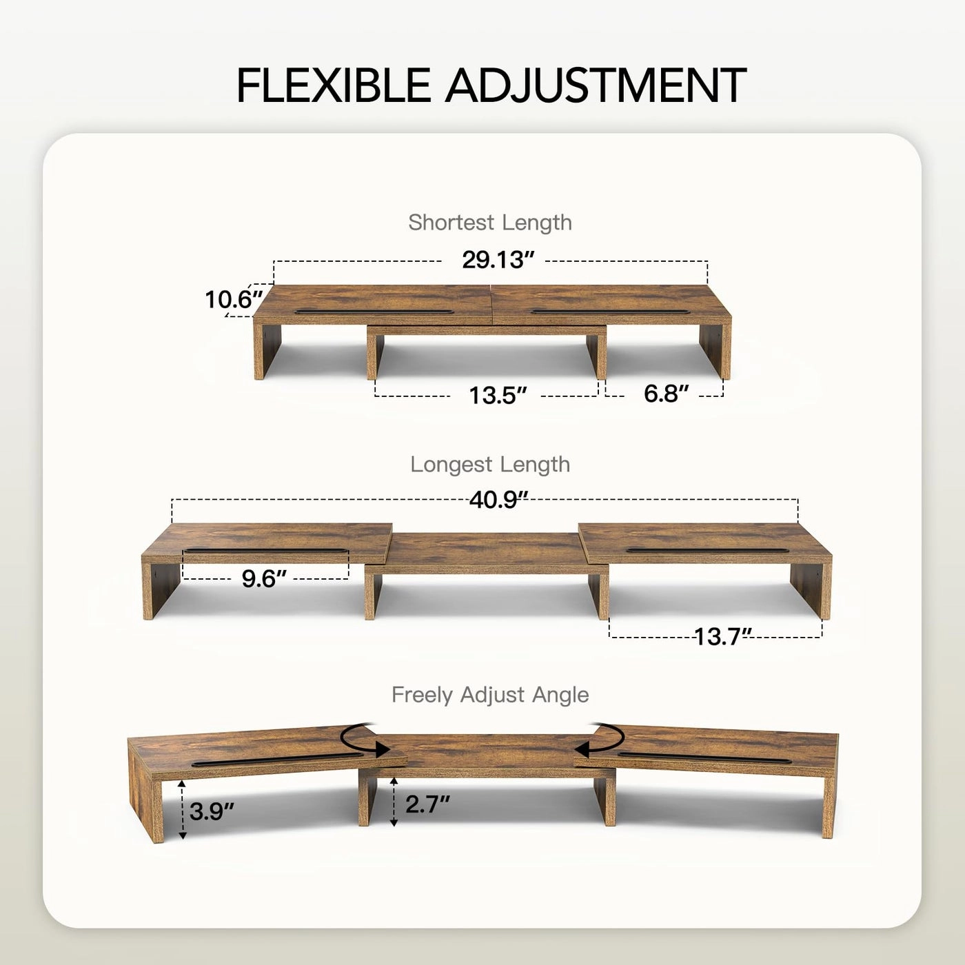 Dual Monitor Stand Riser - 2 monitors