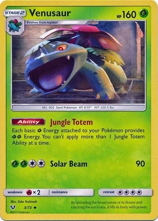 Pokémon Venusaur 3/73 - Uncommon Sun & Moon: Shining Legends