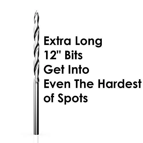 Brad Point Drill Bit Set - High-Speed Steel Titanium Coated 10 Pcs 1/8"-1/2"