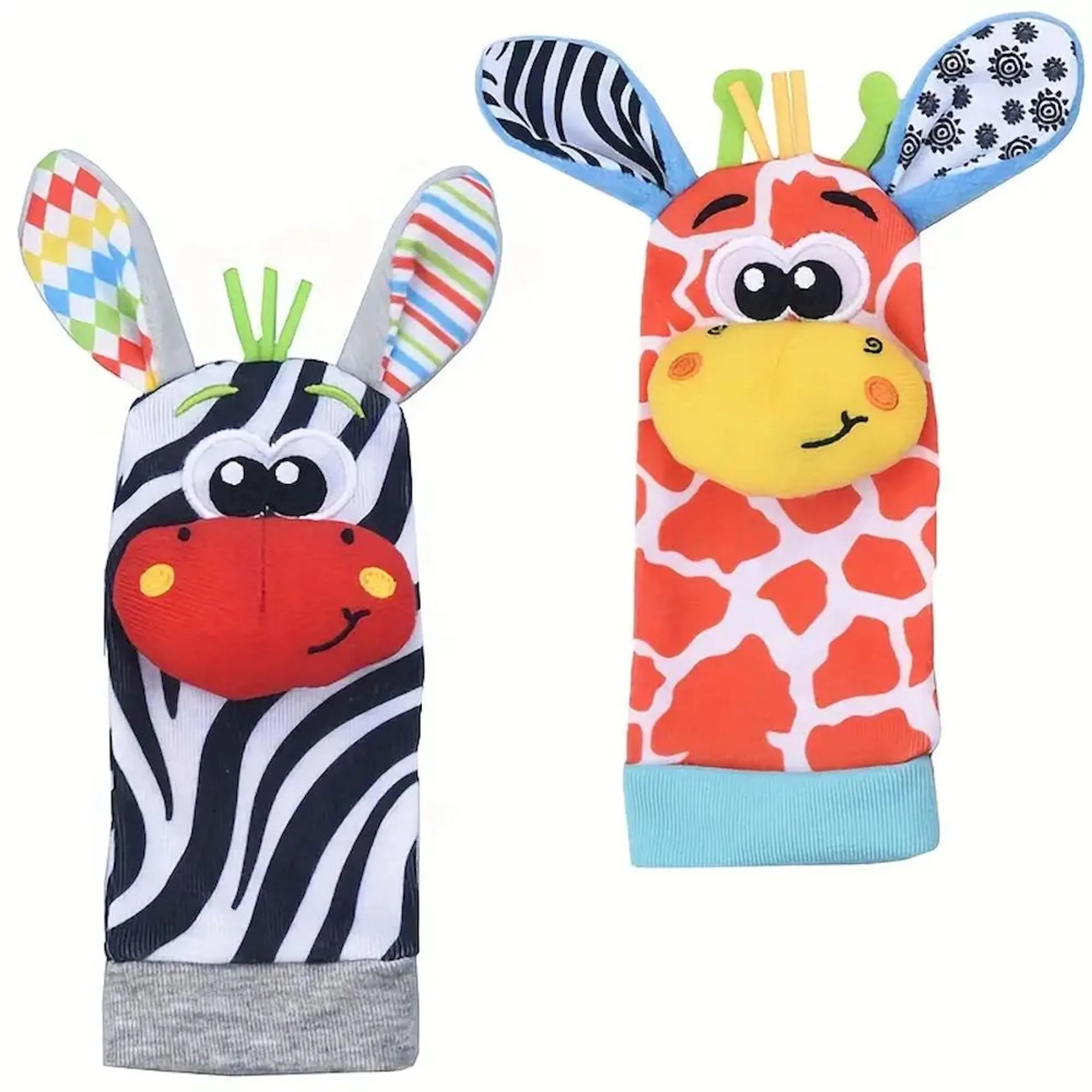 Personalized Wrist Rattle And Foot Finder - Suitable for 0 month & above Fox And Deer