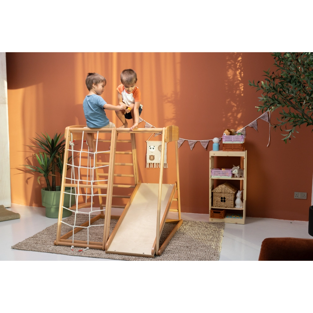 Natural Indoor Jungle Gym - 1 swing 1 slide
