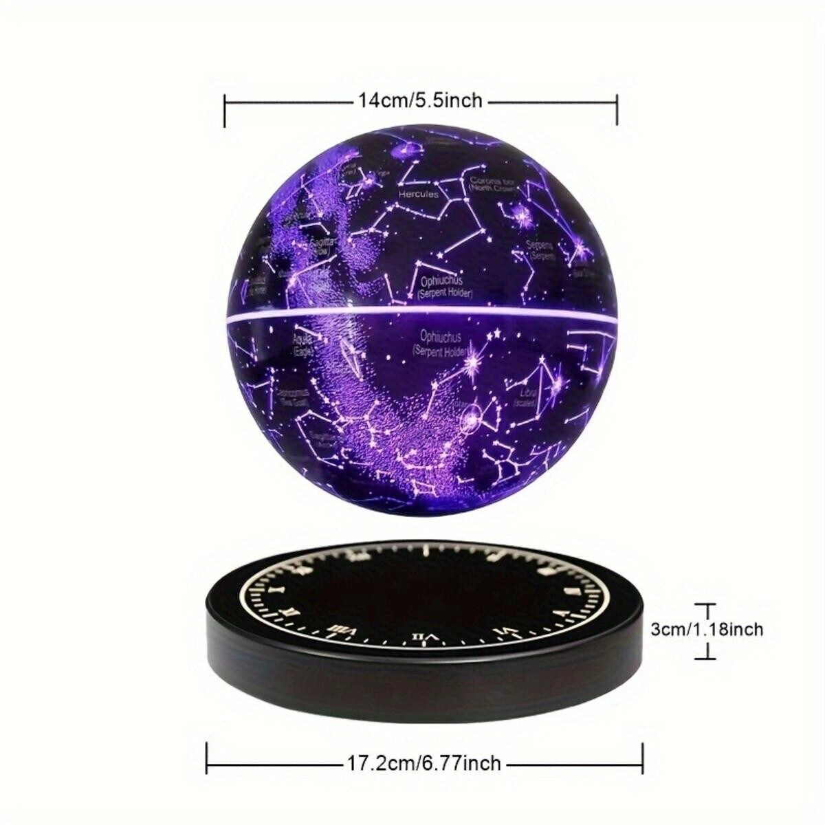 Tradeo Levitating Starry Globe Lamp - Magnetic Base Touch Control Wireless Charging