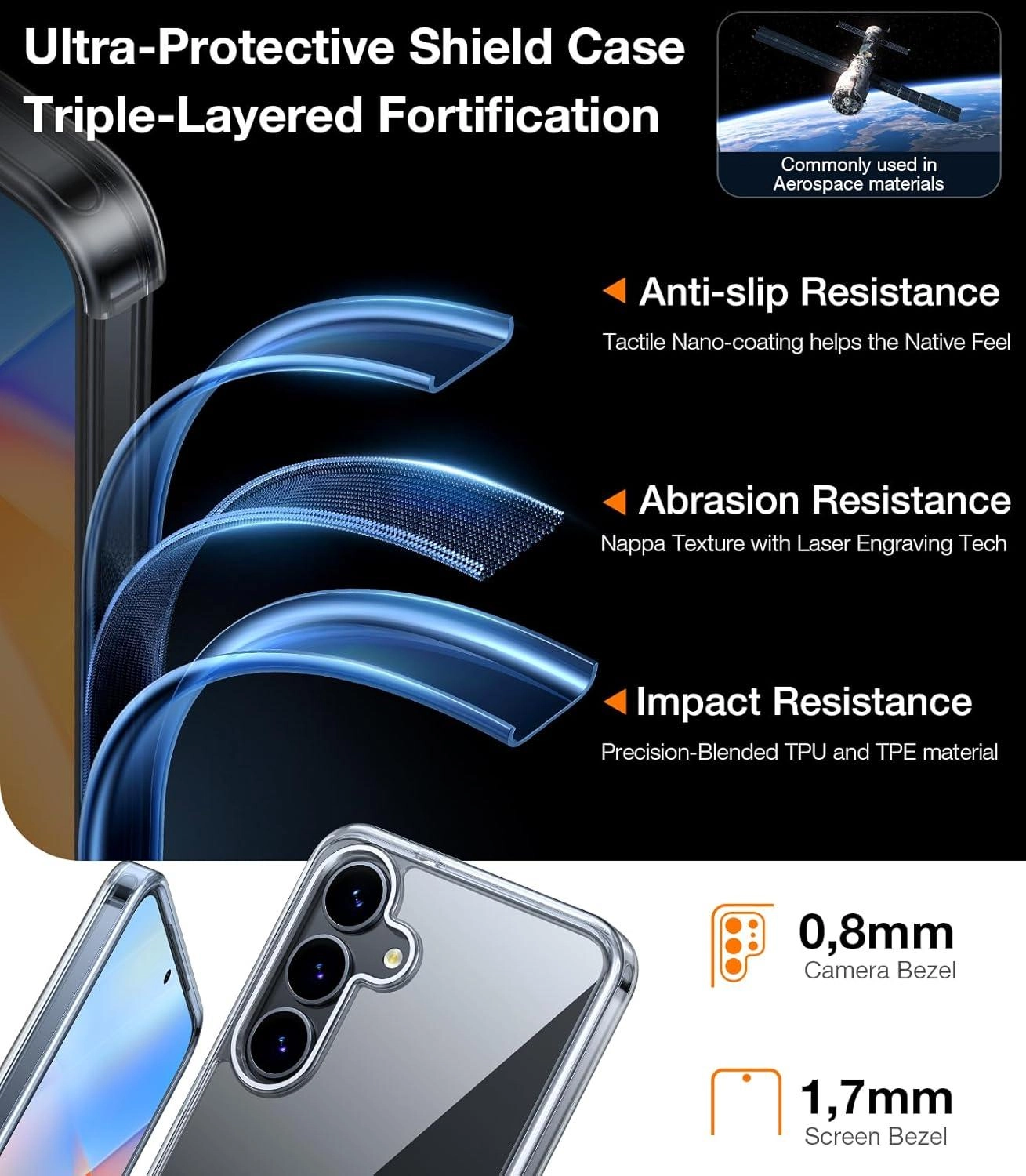 S25 Plus Shockproof Clear Case for Samsung Galaxy S25 Plus