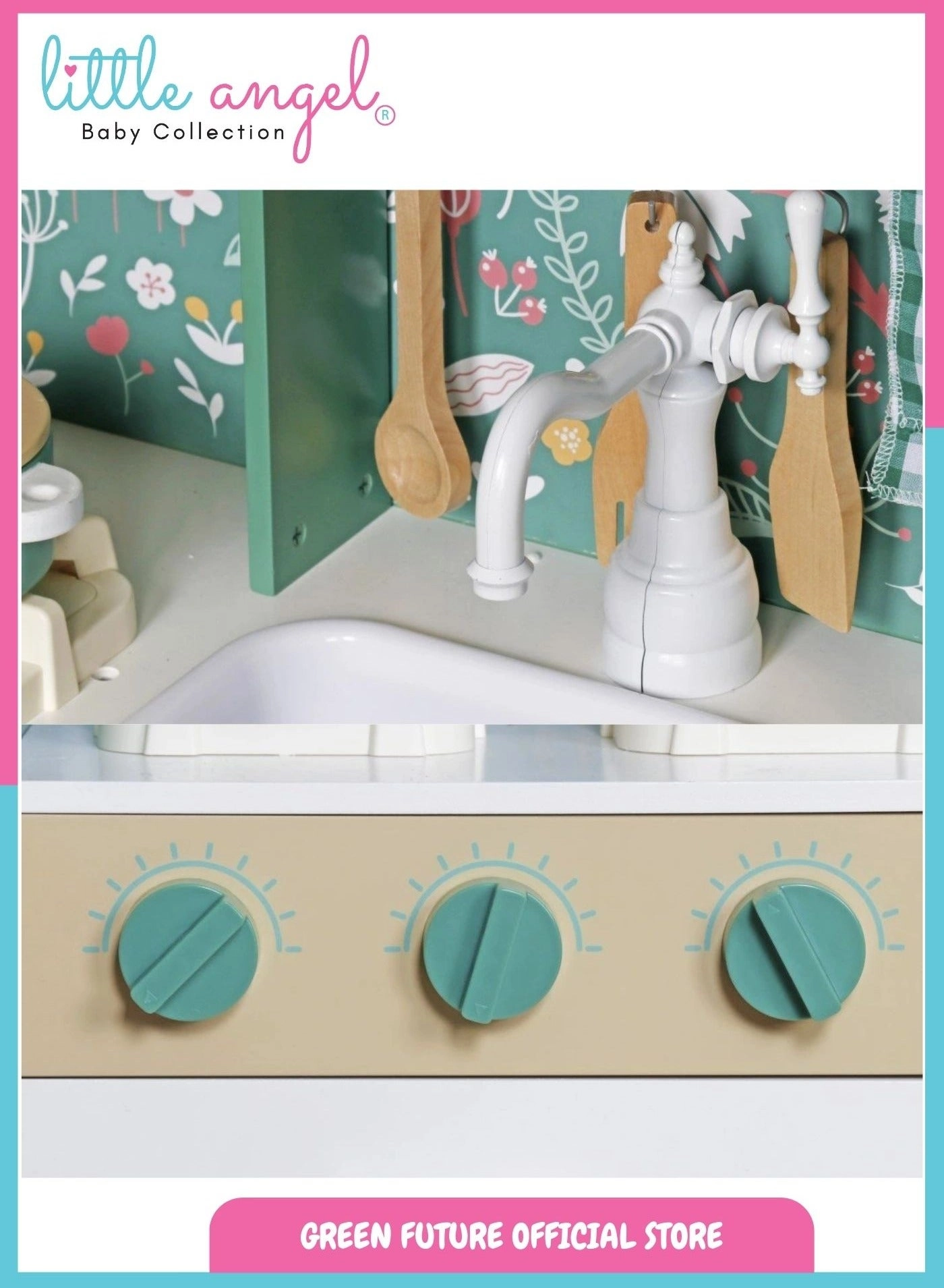 Luxury Kids Wooden Play Kitchen Set (W)