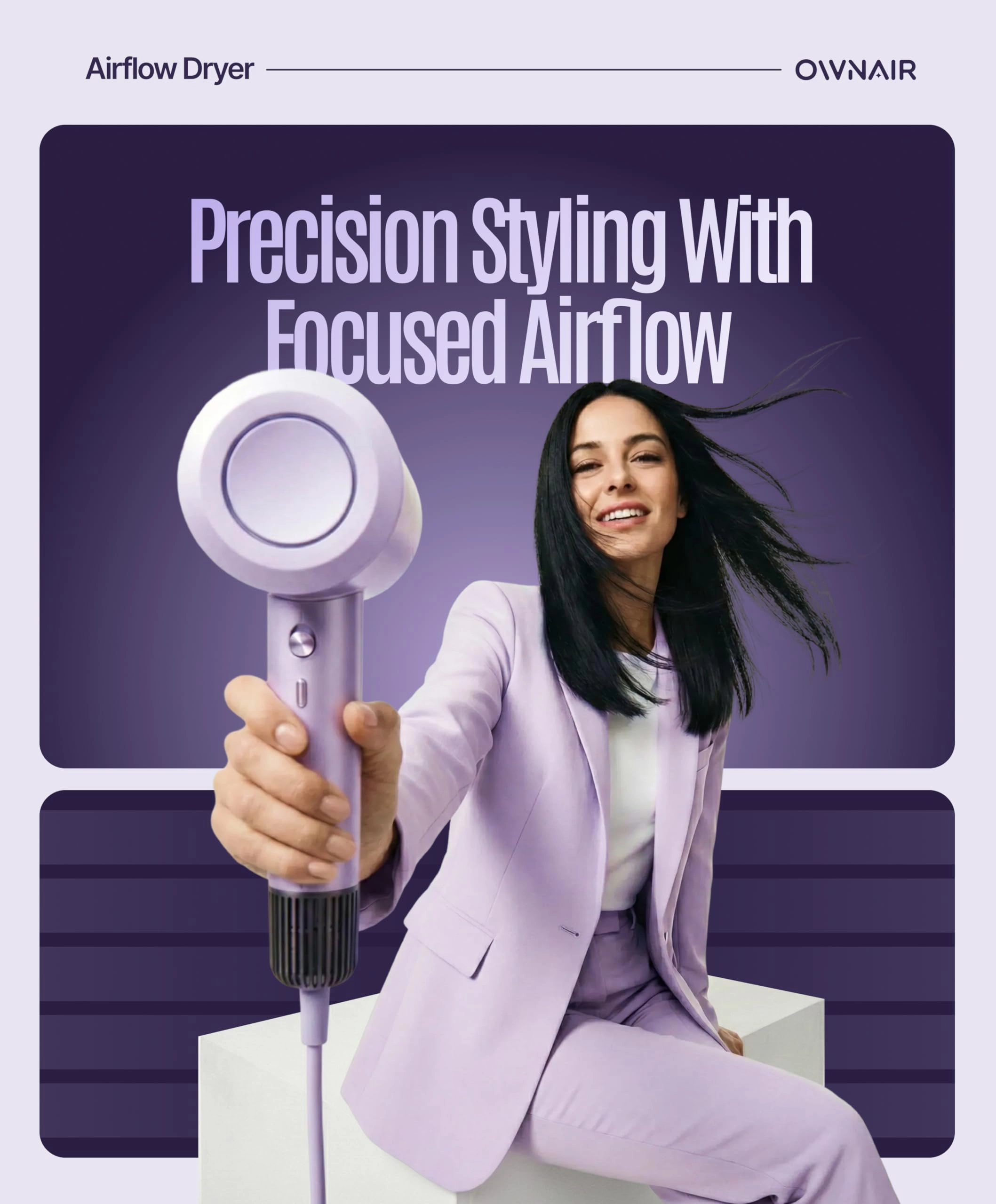 Air Flow Hair Dryer - AI High Speed 1100 Watts