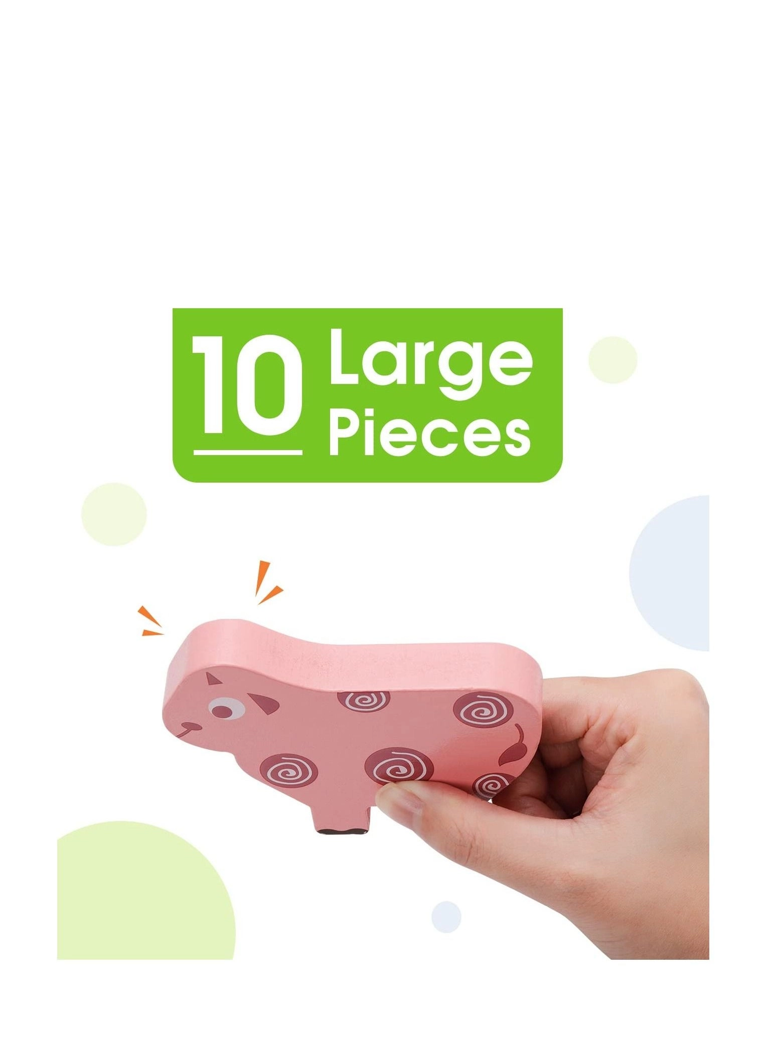 Animals Wooden Stacking Blocks - 2-4 years 10 pieces