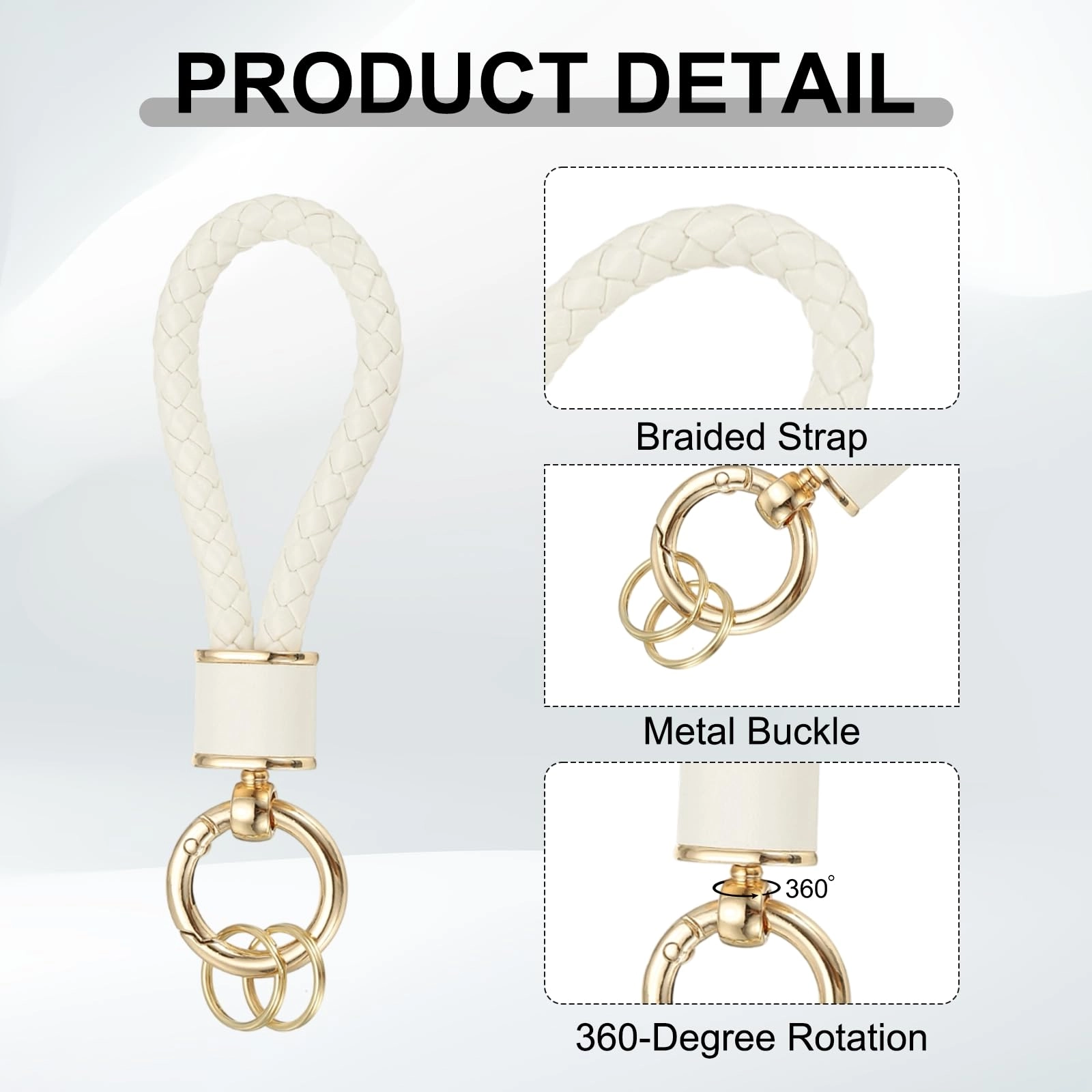 Braided Leather Keychain - Animal