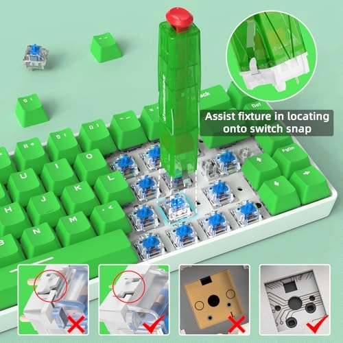 2-in-1 Keycap Switch Puller - 304 Stainless Steel Blue