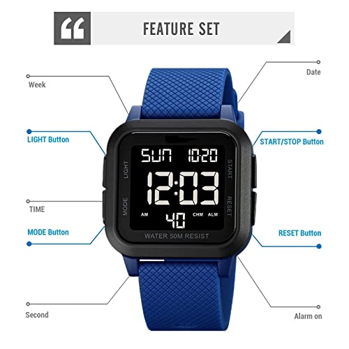 Sport Digital Watch 40mm Acrylonitrile Butadiene Styrene