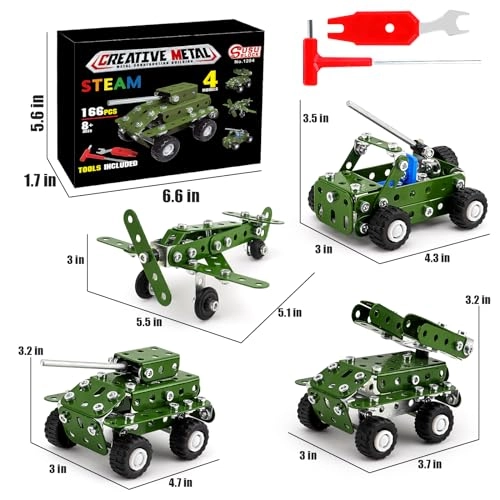 Model Building Kit - 4 in1 166 pcs for ages 8+