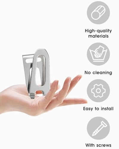 Belt Hook Clips - 2 Pcs Stainless Steel Silver