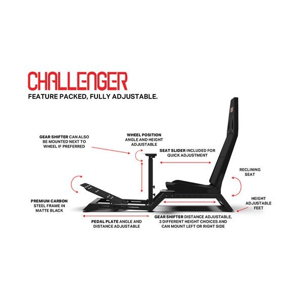 Challenger - Simulator Cockpit Adjustable Wheel Angle & Height Adjustable Pedal Angle & Distance