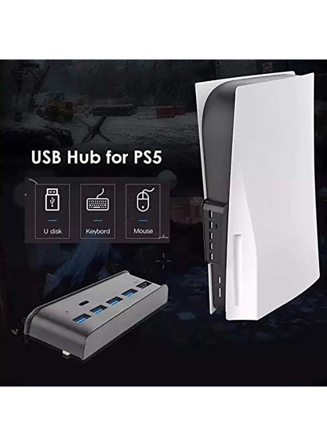 USB 3.0 Hub Adapter - 5 Port PS5 Black