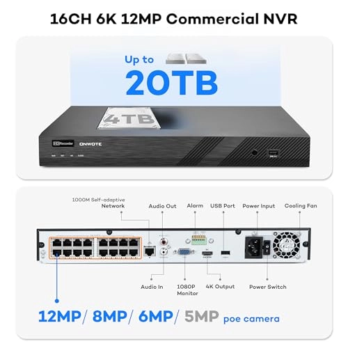 NVR - 16CH + PoE IP Camera - 16x 5MP