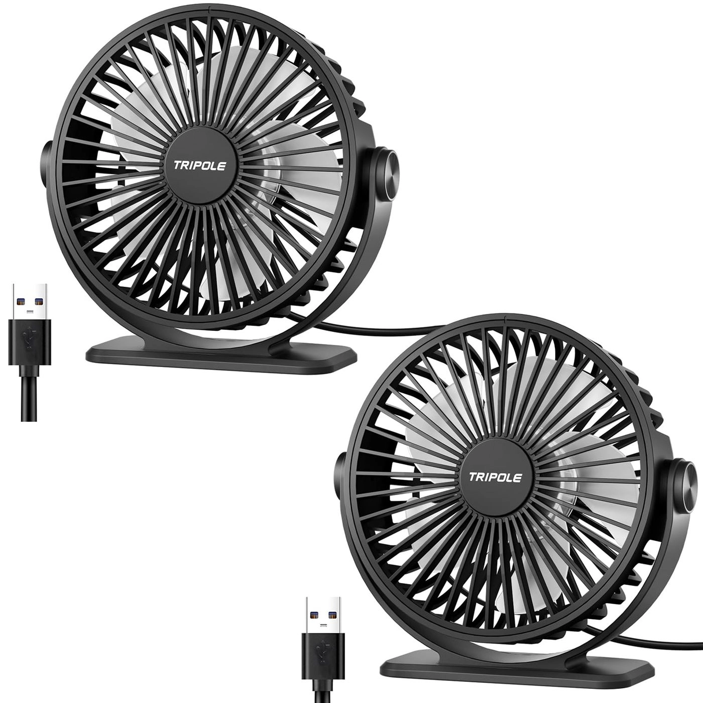 TriPole Desk Fan - Desktop 4.5in Pack