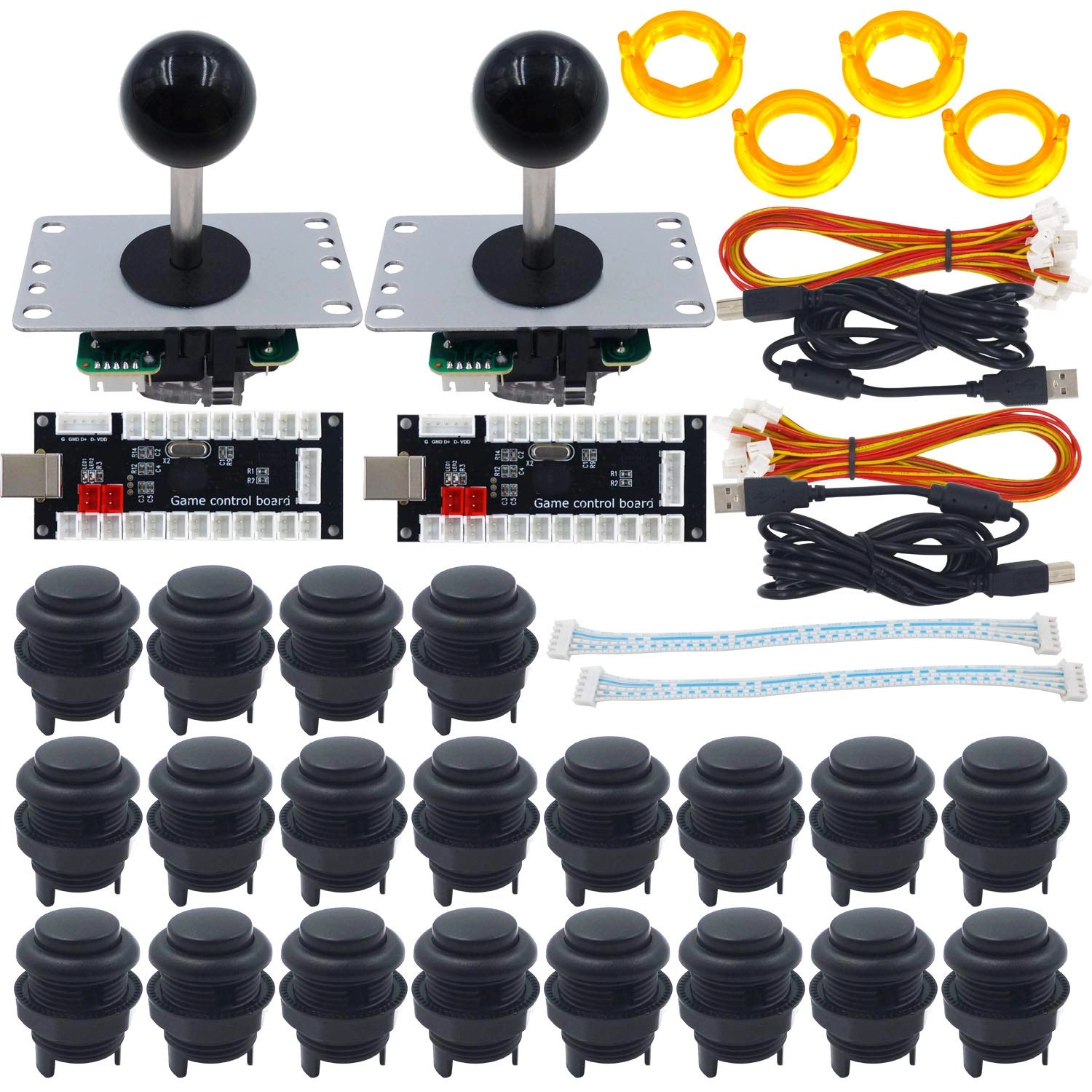 SJ@JX 2 Player Arcade Game DIY Kit - Matt Frosted Black