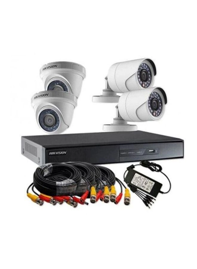 Turbo HD-DVR - 4 Channel + Turbo Full HD Camera - 2 MP Indoor Night Vision + Cable Roll - 20 Meters + Power Supply - 4 Channel