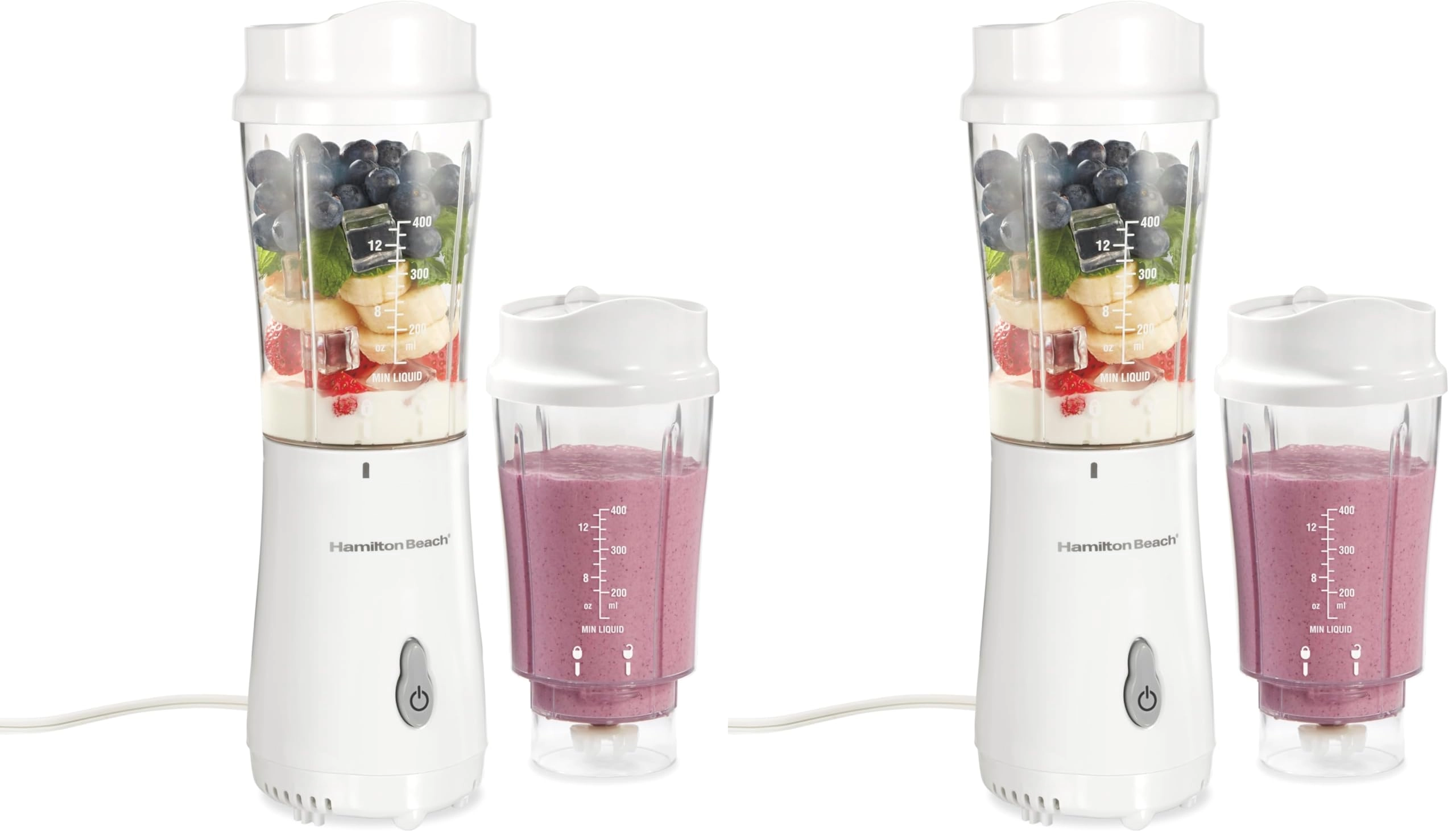 Hamilton Beach 51102V - Personal Smoothie Blender Travel Cup & Lid