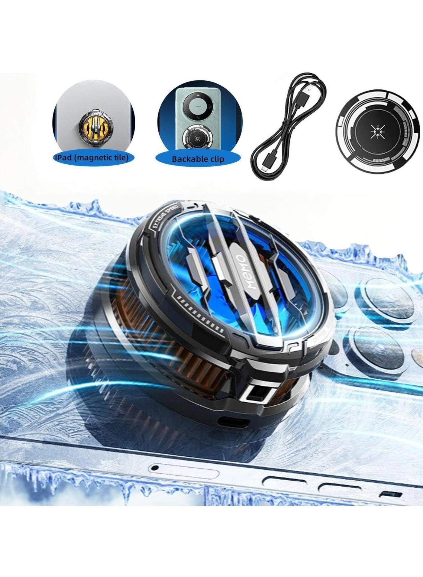 Beauenty CX07 - Magnetic Phone Cooler Black+RGB