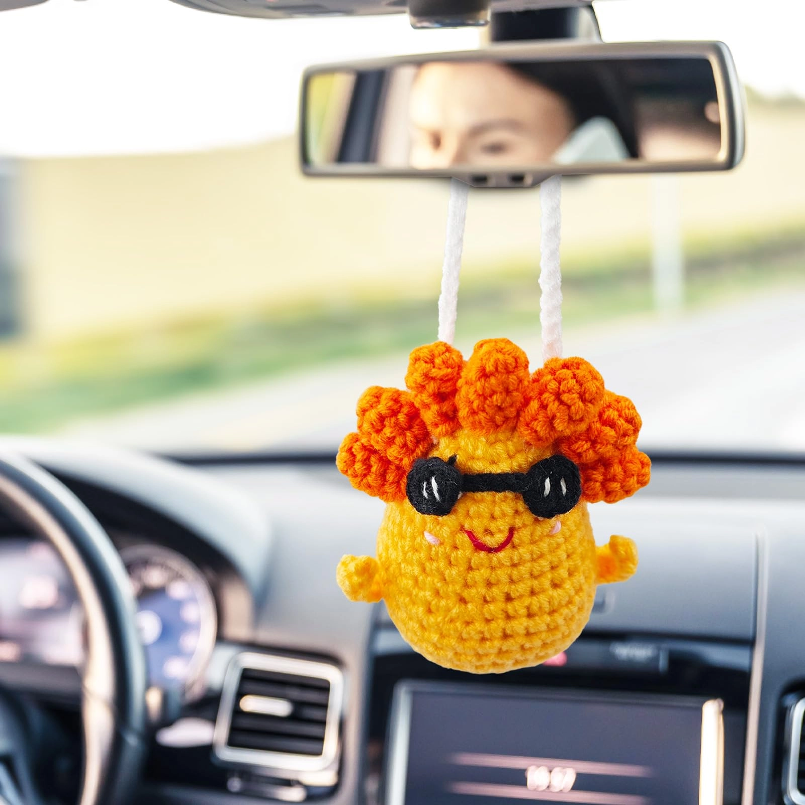 Foulik Cute Sunshine Crochet Hanging Plant