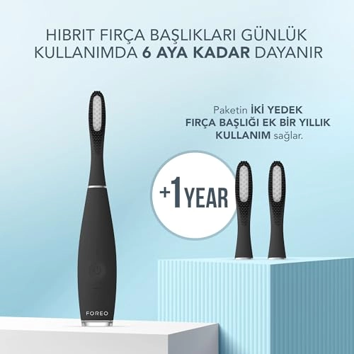 ISSA 3 - Black + ISSA Hybrid Wave Brush Head - 2 x