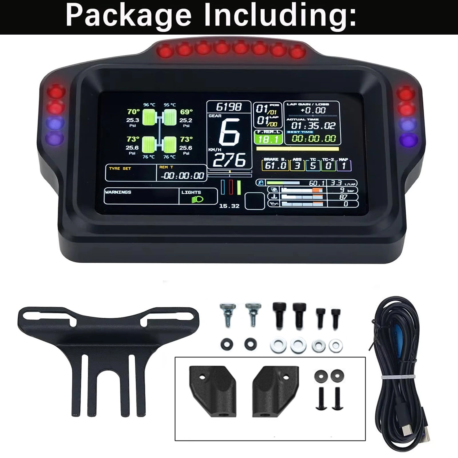 Racing Simulator LCD Dashboard Add-on - Logitech/Thrustmaster/MOZA