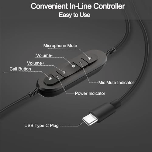 One Ear USB Type C Wired Headset