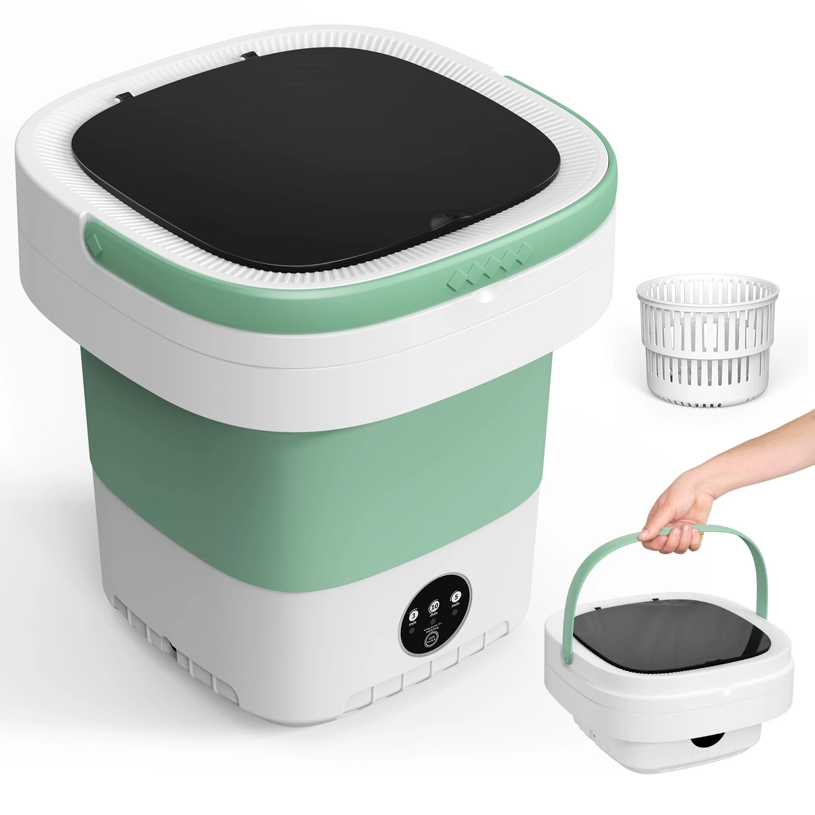Folding portable washing machine