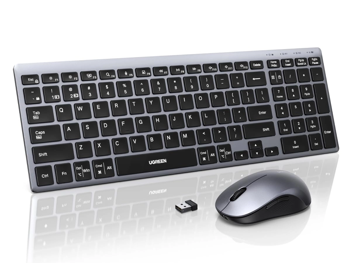 Ugreen Group Limited Wireless Keyboard and Mouse Combo - 99-key Bluetooth5.4 and 2.4G