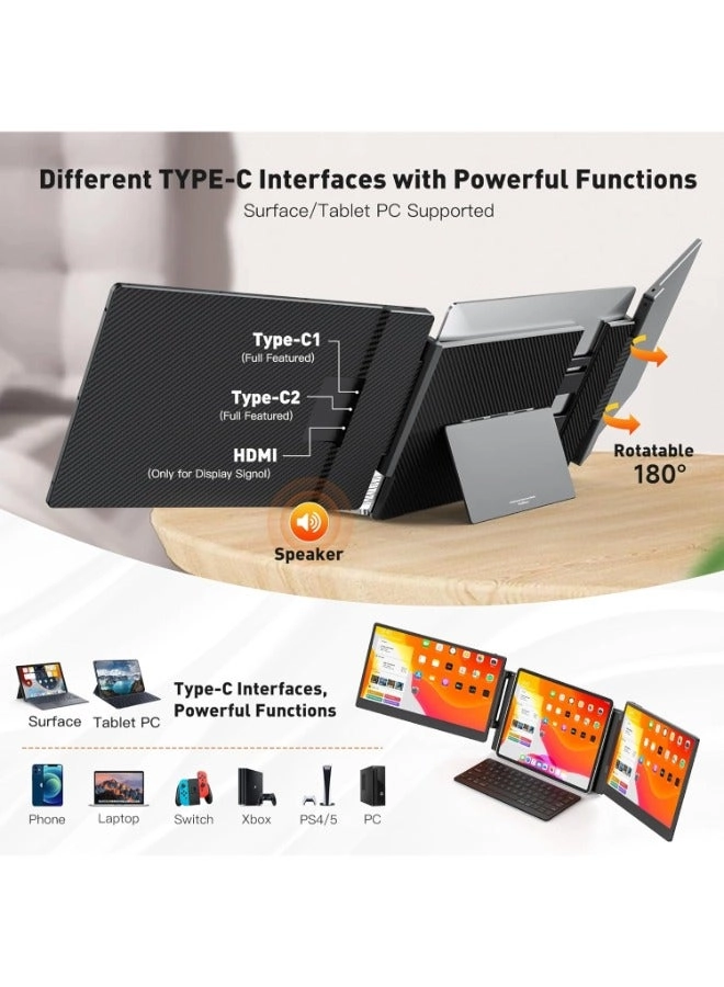 S3 Triple Laptop Monitor Extender - A2-S3 14" 1080P FHD IPS