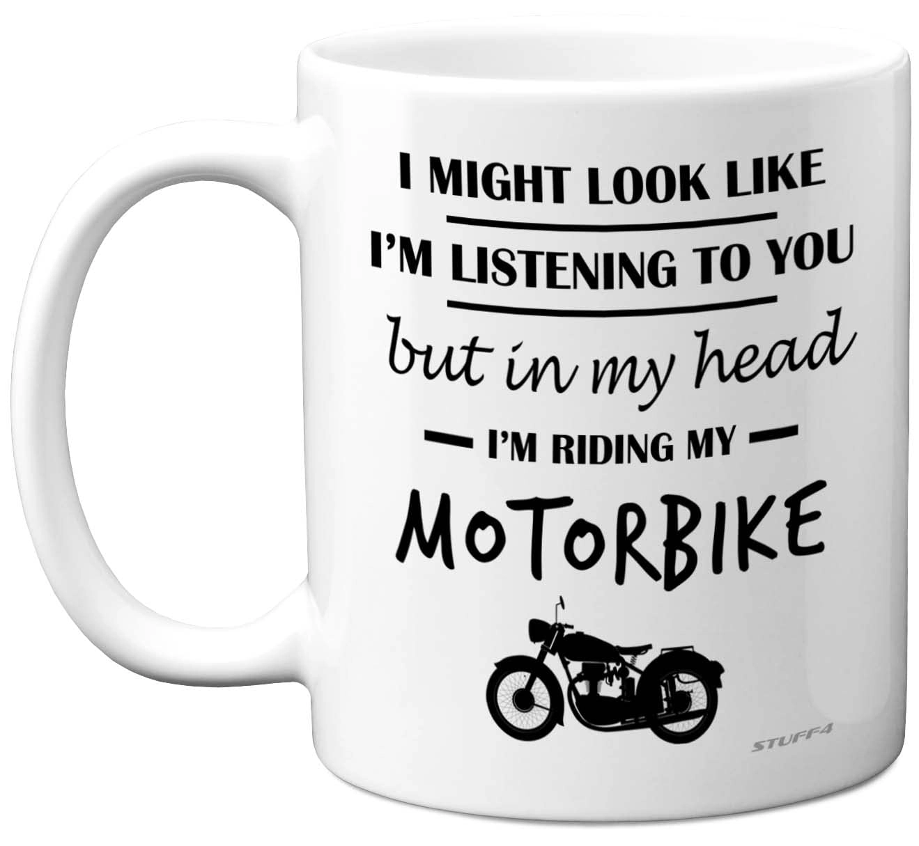 Stuff4 Ltd. In My Head I'm Riding My Motorbike Mug - Ceramic Dishwasher Safe