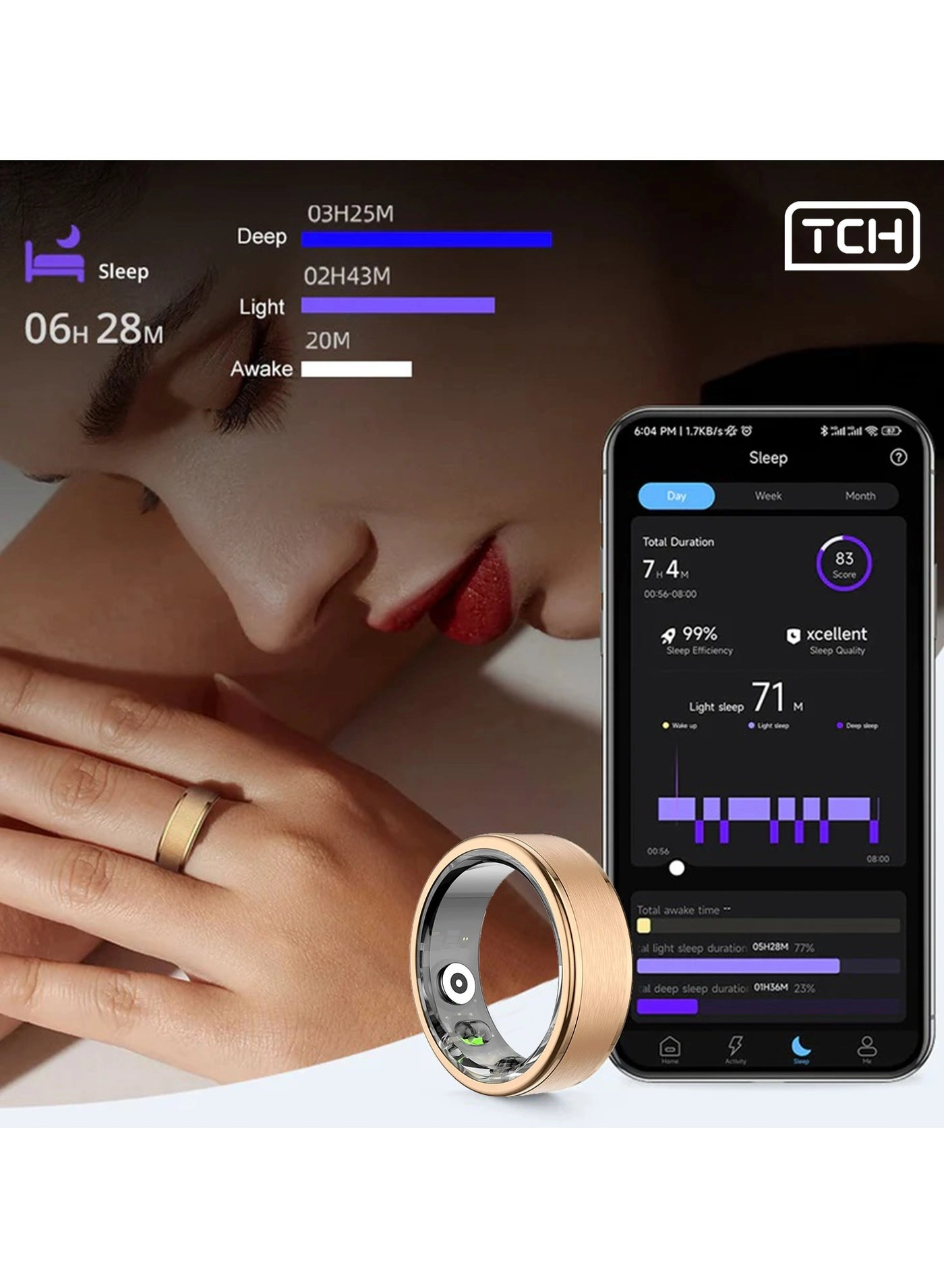 Smart Ring R10 - Blood Pressure Monitor Heart Rate Monitor SpO2 Monitor