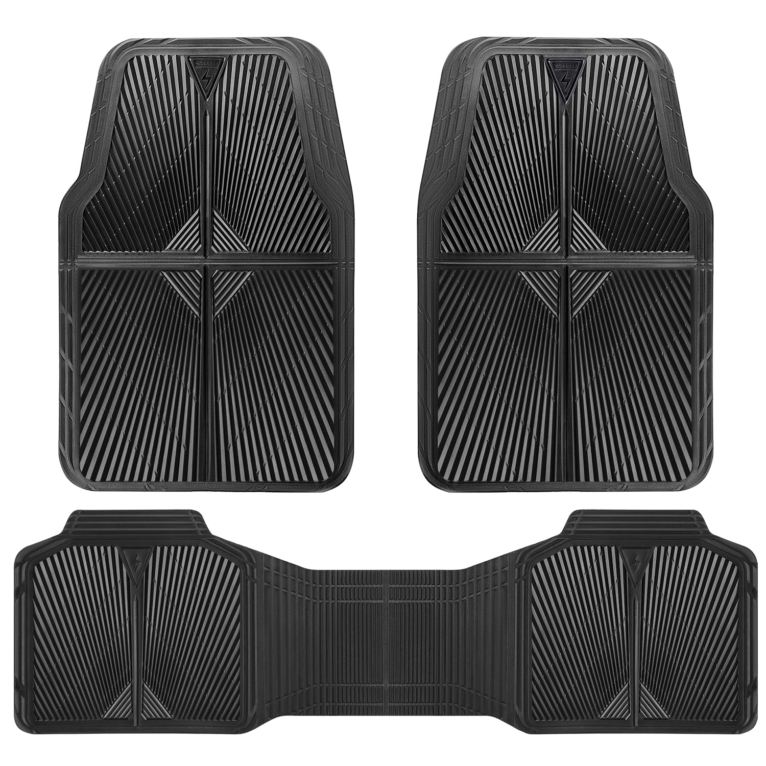 Rubber Floor Mats - All Weather Trim-to-Fit 3-Piece