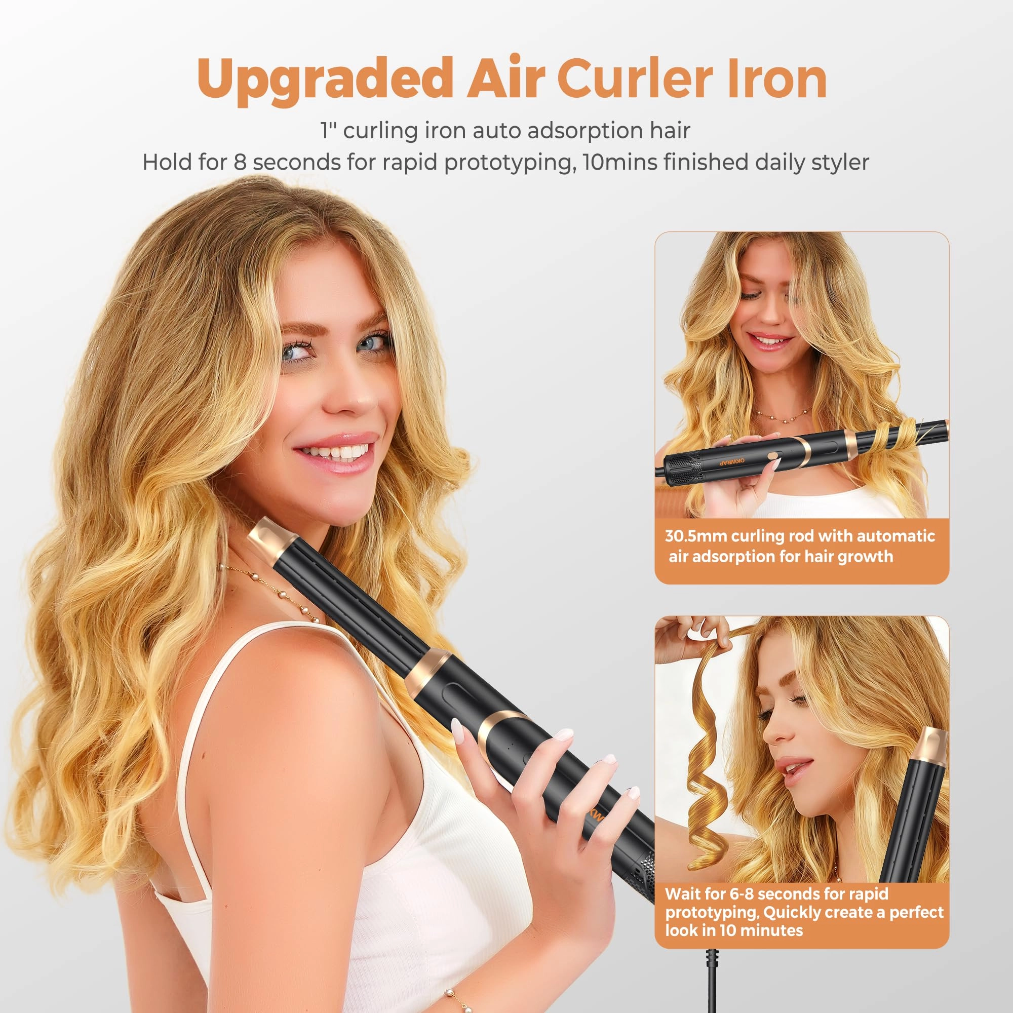 Blow Dryer Brush + Curling Wand + Ionic Hot Air Hair Dryer + Massage Oval Hair Dryer + Left&Right Hair Curlers