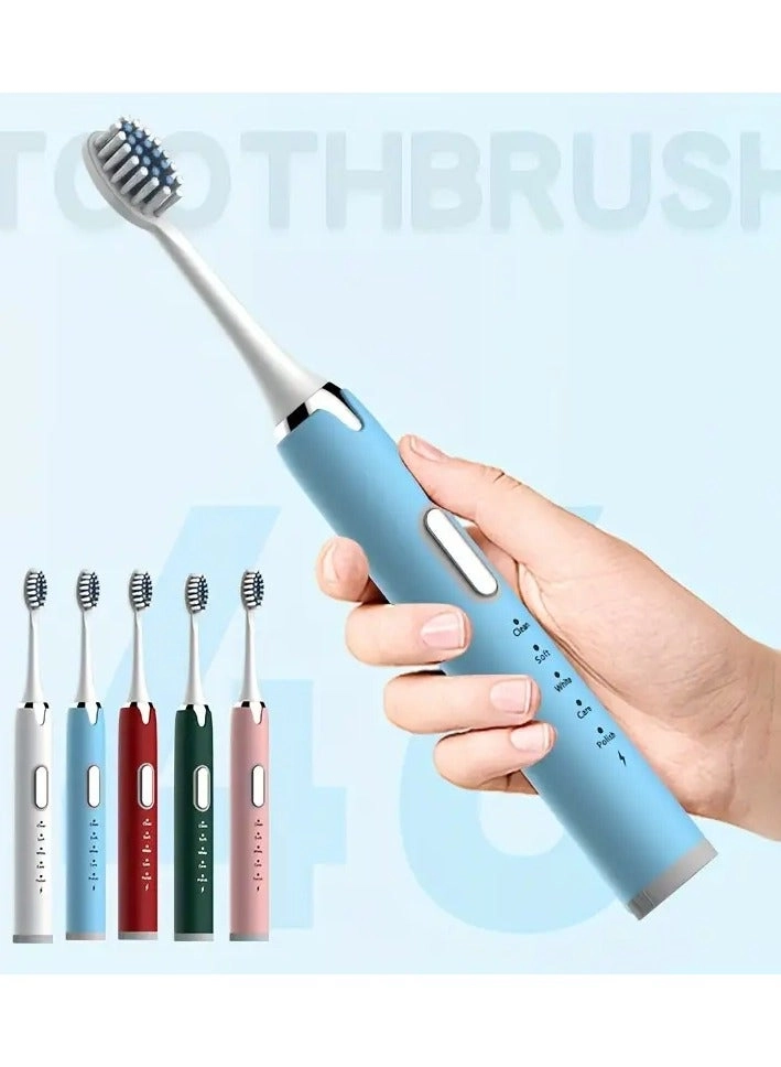 28000 VPM Electric Toothbrush - 6-Speed Rechargeable USB 4/8 Replaceable Brush Heads