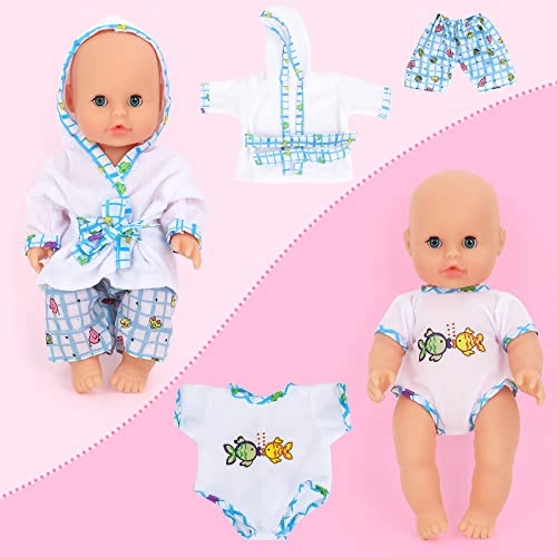 Baby Doll Set with Bathtub - 11PCS Pink