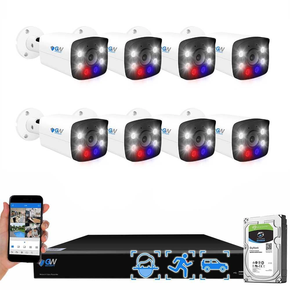 GW Security GW5516NPN - 16 Channel 12MP NVR 2TB + GW8538IP - 8MP Two Way Audio + GWCAT60 - 60FT + GWCAT100 - 100FT