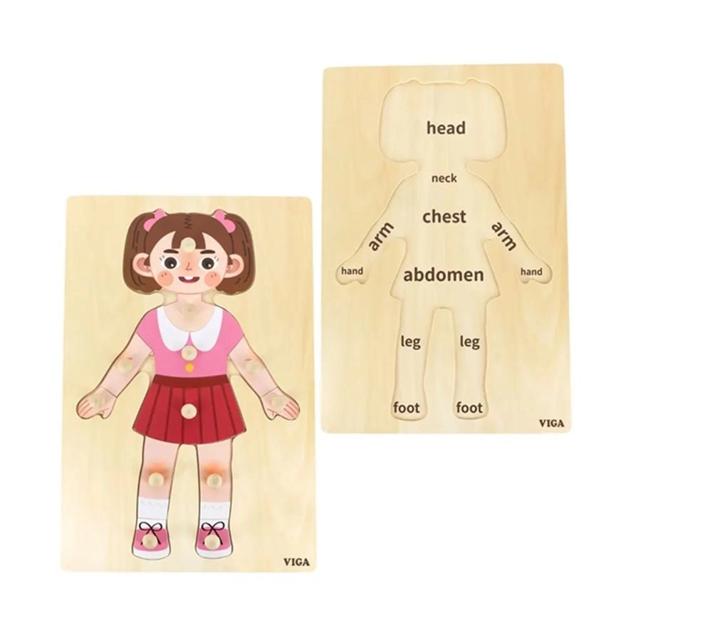 VIGA Body Parts Puzzle Girl - 3+ 12 pieces