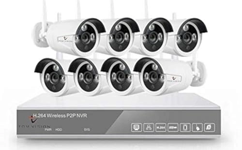 Wireless Security PTZ Camera System - 4pcs 10 Channel 5MP