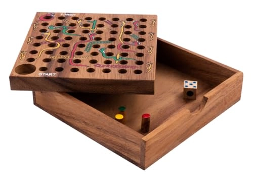 Snake and Ladder Game - Wooden Box Travel Game